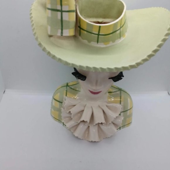 Rare 11" Vintage BETTY LOU NICHOLS Lady head Vase - Picture 2 of 10